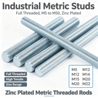 Metric Zinc Plated & Black Finish Fully Threaded Rod M5-M50 Steel Stud Bar