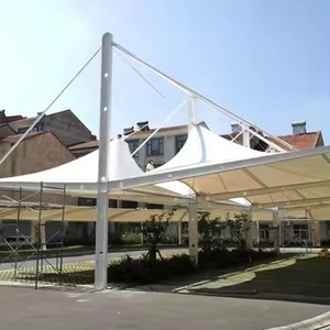 Prefabricated Customizable <b>Sun</b>-Shading, Waterproof Wind-Resistant PVDF PVC Tensile Structure Cantilever Parking Shade <b>Canopy</b> - Product Image 6