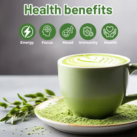 Poudre de Matcha de Qualité Cérémoniale OEM Saveur Lait de Coco, Mélange Superalimentaire Matcha Latte avec Moringa