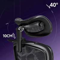Chaise ergonomique multifonctionnelle inclinable en maille respirante, chaise de bureau pivotante à dossier ouvert avec hauteur de siège réglable et fonction 3D