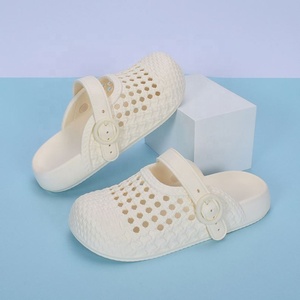Women's Perforated EVA <b>Clogs</b> Open Toe Breathable Lightweight Casual Slip-On Mules with Buckle Decoration Summer Shoes - Product Image 3