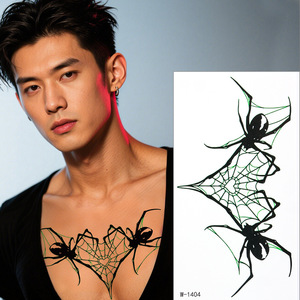 Tattoo <b>Sticker</b> Dark Skull Spider Temporary Tattoo Arm Waterproof Digital Printing One Size <b>Personality</b> Style - Product Image 3