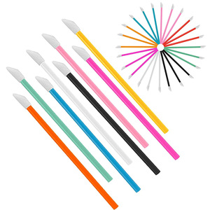 Lot de 3 applicateurs de gloss à lèvres plats en fibres synthétiques, pinceaux à lèvres jetables, outils de maquillage, outils de beauté GZ RTS, commande en gros mixte - Product Image 2