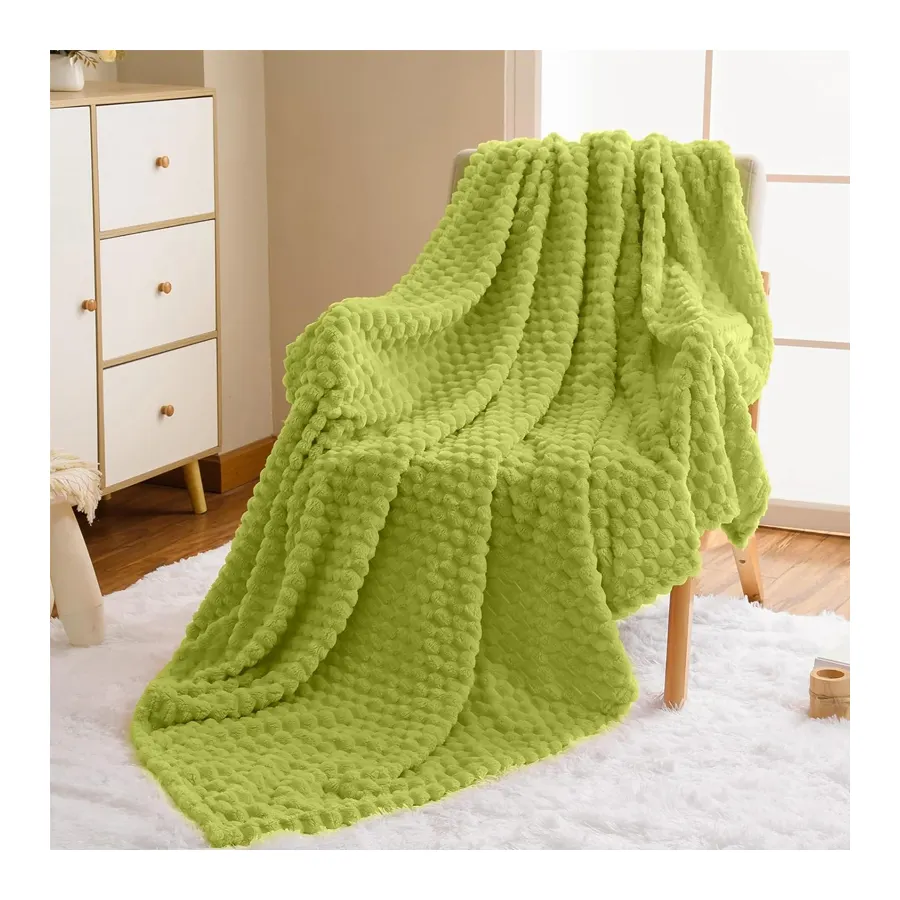 Indoor Outdoor Couch Sofa Travel Women Men Kids Home Holiday Vacation 3D Jacquard Flannel Fleece Blanket