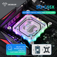 Socooler SO-C55X Premium, kepala pendingin air CPU kinerja tinggi casing komputer pendingin air untuk bermain game