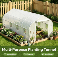 Serre tunnel autoportante pour culture extérieure, avec couverture en PE, porte enroulable et fenêtre d'aération, pour légumes de jardin, facilement assemblable