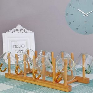 Bamboo Draining Rack <b>For</b> Cups And Bowls Multipurpose <b>Kitchen</b> <b>Storage</b> Eco Friendly Square Shape - Product Image 4