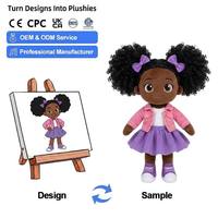 Produsen Boneka Afrika-Amerika Kustom, Boneka Mainan Mewah Super Lembut yang Dipersonalisasi dengan Isian Kapas PP untuk Anak-Anak