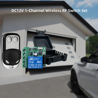 Interrupteur à distance sans fil 433 MHz à 1 canal DC12V pour portes de garage et volets roulants avec une portée de transmission de 100 m