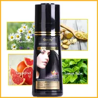 Etiqueta privada 250ml gengibre herbal, marrom escuro, cor blak, shampoo de tingimento para cabelo