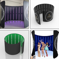 Aksesoris Photo Booth 360 Layar Hijau Spiral Enclosure Latar Belakang Portabel Photo Booth 360 dengan Lampu LED