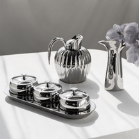 Premium RVS Thee- en Snackserveerset voor Thuis, Koffietafel, Snoep, Dessert, Droogfruit Schaal