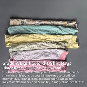 Chiffons en coton tricoté 100% doux, couleur claire, pour usage industriel, nettoyage et sécurité marine - Product Image 2