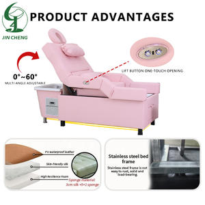 Jincheng Custom Pink Beauty Salon Shampoo Head Therapy Masaje tailandés Electric <span class=keywords><strong>Back</strong></span> Lift Pedicure Shampoo Bed - Product Image 5