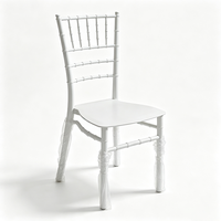 Chaise Chiavari en plastique blanc empilable pour hôtel, banquet, mariage, fête, événement