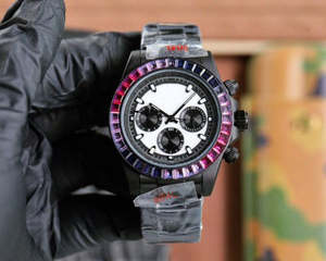 2025 Reloj mecánico de lujo de alta gama para hombre con incrustaciones de diamantes de colores y cronógrafo de esqueleto - Product Image 5