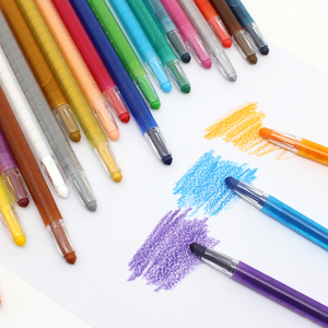 Facile da <span class=keywords><strong>disegnare</strong></span> <span class=keywords><strong>pastelli</strong></span> a forma di pastello <span class=keywords><strong>per</strong></span> bambini 12 colori in plastica <span class=keywords><strong>per</strong></span> il corpo <span class=keywords><strong>pastelli</strong></span> a cera Custom Twistable con logo stampato - Product Image 3