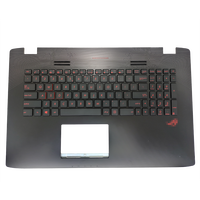 Clavier d'ordinateur portable rétroéclairé en anglais américain pour ASUS GL752 GL752VW 0KNB0-662GUI00 0KN0-RZ1UI13 avec coque supérieure noire pour repose-poignets