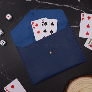 Cross-border <b>spot</b> leather mahjong card holder, large capacity storage bag for <b>board</b> games, game points cards, and card pockets. - Product Image 2