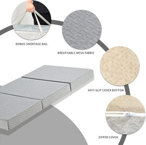 <span class=keywords><strong>Matelas</strong></span> double pliant portable OEM 4 couches triple pli mousse à mémoire de forme caractéristique de l'air Topper de sol pour l'utilisation de meubles de camping - Product Image 2