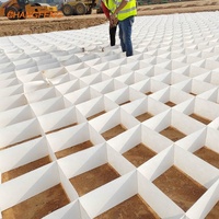 Projets d'ingénierie extérieure Stabilisateur de gravier en nid d'abeille 200mm Mur de soutènement Géocellules HDPE pour la construction