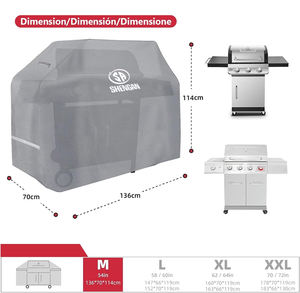 Pas de décoloration dans les <span class=keywords><strong>2</strong></span> ans gris 54 pouces robuste étanche 3-4 brûleurs BBQ couvercle de gril à gaz pour Weber <span class=keywords><strong>Spirit</strong></span> Char-Broil - Product Image 2
