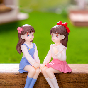 Figurine décorative mignonne en PVC de dessin animé pour fille, sœur, mini-jardin féerique, ornement de tableau de bord de voiture - Product Image 3