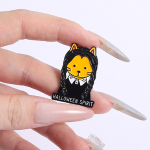 漫画猫ブローチエナメルピンハロウィーンスピリットボブキャット猫ブローチラペルバッジバックパックジュエリーギフト卸売ピン - Product Image 4