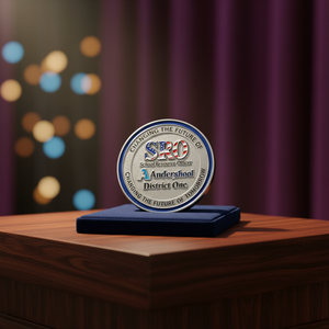 Moneda Conmemorativa Escolar SRO, Chapada en Plata, de Aleación de Zinc Pulido, Impresa en Letterpress - Product Image 2