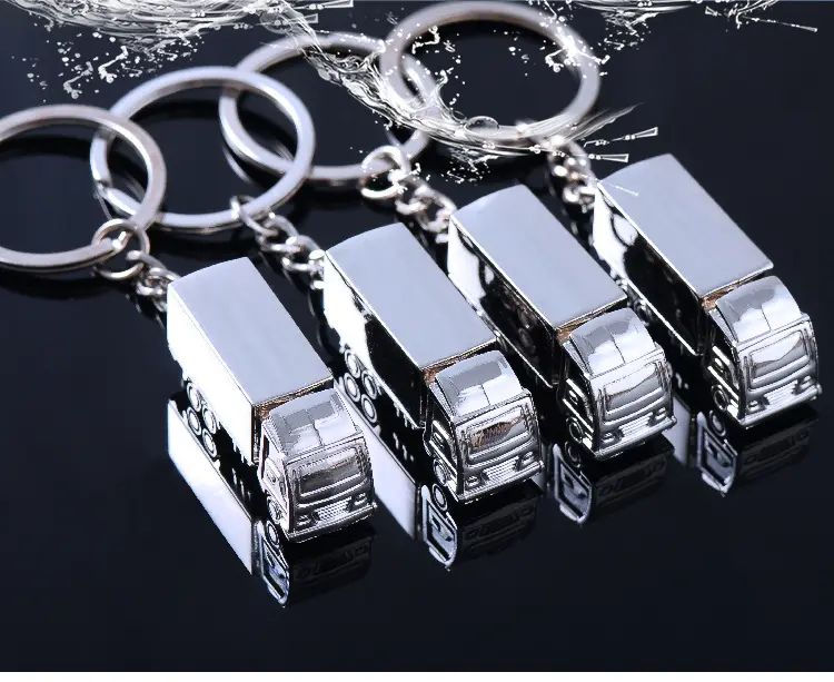Grosir gantungan kunci truk 3D logam simulasi Mini kustom kreatif gantungan kunci gantungan kunci Promosi gantungan kunci logam gantungan kunci mobil