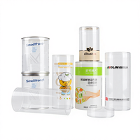 Boîte d'emballage cylindrique transparente en PVC pour fabricant en gros, pour crayons, produits cosmétiques pour animaux de compagnie, houppettes, serviettes cylindriques pour animaux de compagnie, et seaux