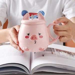 Lelyi-taza <span class=keywords><strong>de</strong></span> agua <span class=keywords><strong>de</strong></span> cerdo con dibujos animados, bonita y creativa, rosa, regalo - Product Image 5