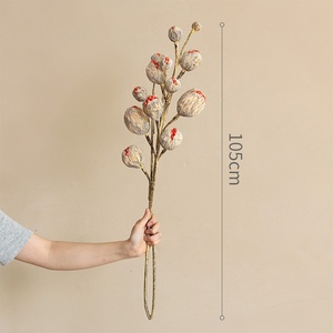 ช่อดอกไม้แห้งทำมือสไตล์วาบิซาบิสมจริง ตกแต่งผลไม้และดอกไม้ สำหรับห้องนั่งเล่นและโต๊ะรับประทานอาหาร - Product Image 2