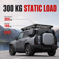 Plateforme de toit de voiture en aluminium YYD OVERLAND 200 x 120 cm, capacité de charge de 300 kg, sans perçage, pour JETOUR Traveler T2