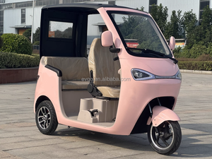 Mini scooter électrique à trois roues, tricycle à toit fermé, <span class=keywords><strong>moteur</strong></span> sans balais pour adultes <span class=keywords><strong>handicap</strong></span>és, batterie 60V/72V, 3 places, rose et noir - Product Image 4
