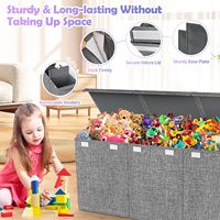 Boîte à jouets extra large pliable et robuste pour enfants Coffre à jouets Organisateur de rangement pour jouets Bacs de rangement pour tout-petits avec couvercles