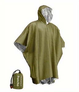 Poncho de survie d'urgence - Poncho de pluie jetable imperméable pour adultes |   Kit de survie compact pour le camping en plein air et les voyages pour hommes - Product Image 2