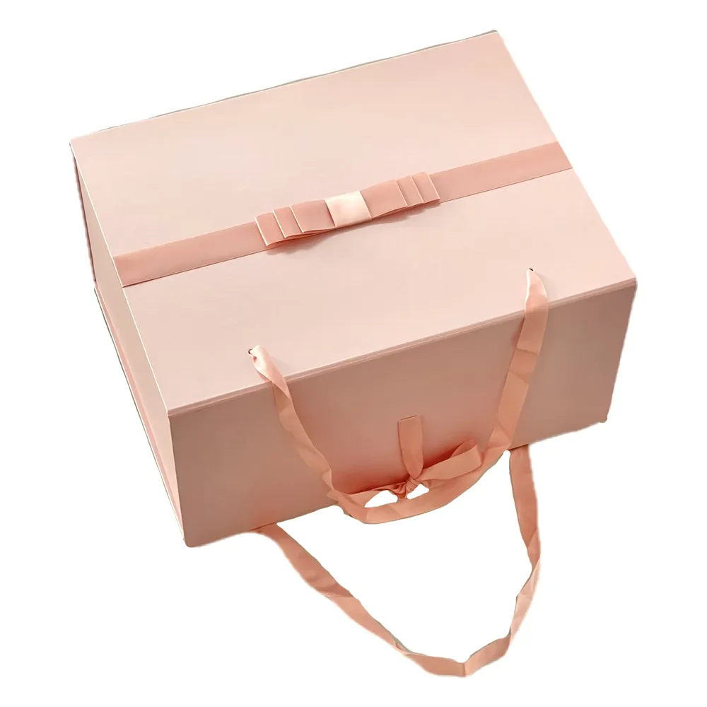 Jinbar-caja de boda magnética con logotipo personalizado, color rosa, embalaje de lujo, impresión, recuerdo de boda, regalo de Navidad