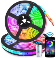 Bande LED RGB Joystar SMD 5050 pour TV, synchronisation, 5V, 4M, USB, contrôle par application, éclairage de fond pour TV avec télécommande 24 touches