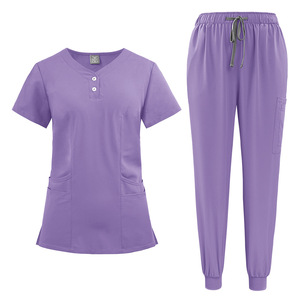 Ensemble d'uniformes médicaux personnalisés imprimés en gros, col en V, <span class=keywords><strong>pantalon</strong></span> <span class=keywords><strong>cargo</strong></span> droit, unisexe, pour chirurgiens - Product Image 4