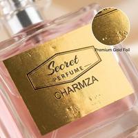 Étiquettes de bouteilles de parfum en feuille d'or en gros, autocollants en vinyle imperméables avec logo personnalisé pour les fabricants de petites entreprises