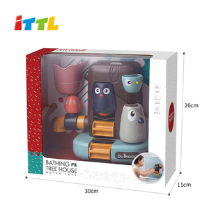 ITTL Stem bagno casa sull'albero doccia animale vasca da bagno giocattolo forniture per il bagnetto del bambino doccia con tazza impilabile per bambini - Product Image 6