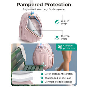 Bolsa <span class=keywords><strong>de</strong></span> Tenis para Mujer, Bolsa <span class=keywords><strong>de</strong></span> Tenis con Capacidad para 2 Raquetas, Compartimento para Zapatos y Bolsillo Impermeable, Bolsa Deportiva para Laptop <span class=keywords><strong>de</strong></span> hasta 15.6 Pulgadas - Product Image 3