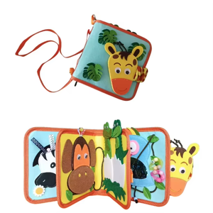 Libro Sensoriale Montessori di Alta Qualità, Ultima Versione, in Feltro, per Attività Prescolari, Libro delle Attività con Animali per Bambini 1-6 Anni, Libro per l'Apprendimento Precoce - Product Image 1