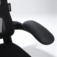 Chaise de bureau ergonomique moderne en maille noire, réglable en hauteur, avec coussin épais pour salle de conférence et salle d'étude