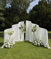 Support de décoration de mariage haut de gamme moderne et élégant en fer détachable en forme de S, pour toiles de fond de 14 pieds de large, de forme spéciale, 1 ensemble