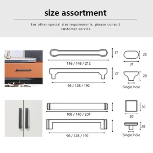 Modern Luxury Zinc Alloy <b>Kitchen</b> Furniture Cabinet Door Handle and Pulls for Dresser Drawer Wardrobe Hotel <b>Hardware</b> - Product Image 5