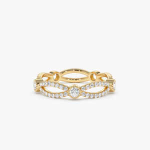 Anillo de Eternidad con Diamantes Infinitos de 14K, Oro Sólido Amarillo, Blanco y Rosa, 0.88CT, Diamantes Naturales con Baño de Rodio, Regalo de Joyería - Product Image 3