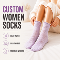 Chaussettes d'été personnalisées pour femmes avec bordure à volants, en tricot ajouré, légères et anti-humidité, pour un usage quotidien décontracté