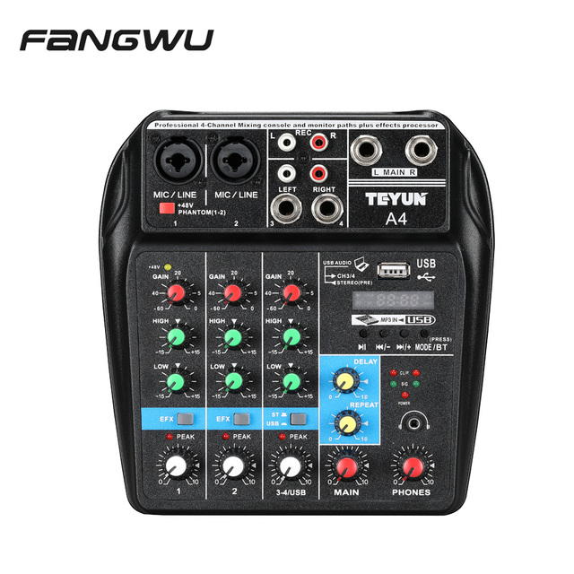 Professional Bt Top Dj Sound Audio Mixers for Home